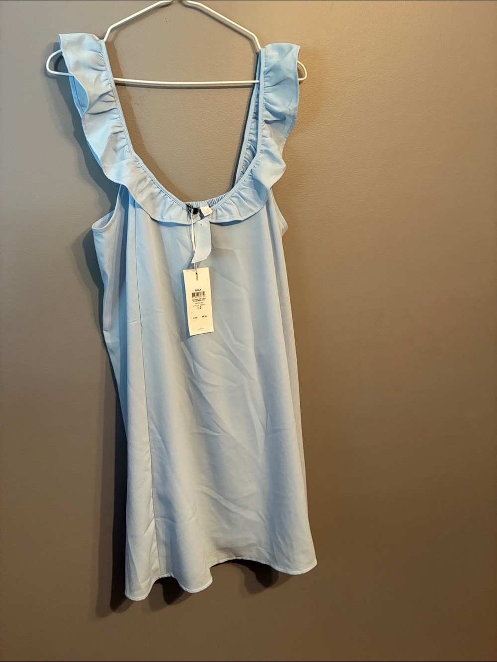 Only Light Blue Ruffle-Trim Mini Dress